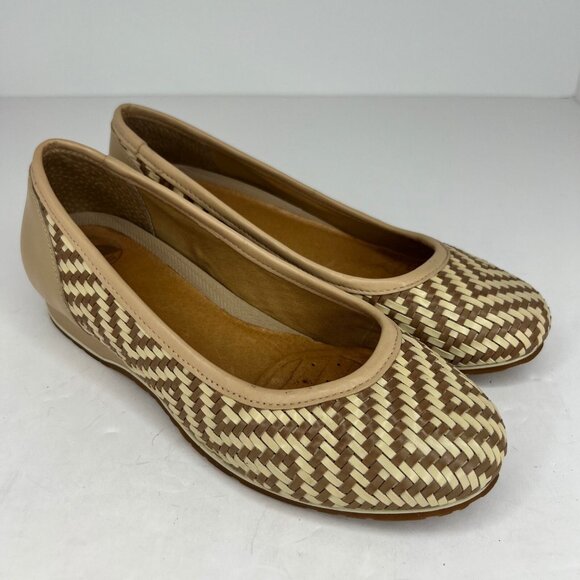 Nurture Womens Ivory Woven Pattern Sloane Leather Size 7.5 M Slip On Flats - Picture 2 of 9